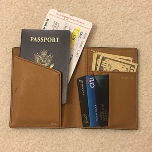 Fossil Green leather passport holder